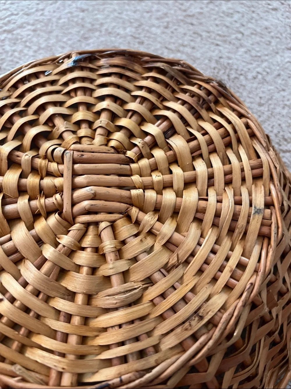 Wicker Round Decorative Basket - Natural Brown